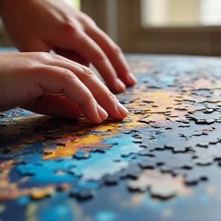 Bild für Puzzles Kategorie: Ein halbfertiges, komplexes Puzzle